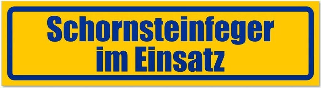 Kiwistar - Autoaufkleber - Blau - 60 x 16 cm - Schornsteinfeger im Einsatz invertiert - Hinweis Aufkleber Sticker für Auto, Kfz, Fahrrad, PKW, LKW