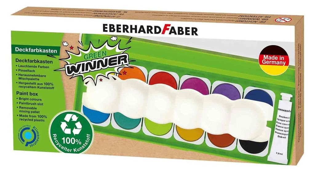 Eberhard Faber 578313 - Green Winner Deckfarbkasten mit 12 Produktbild 