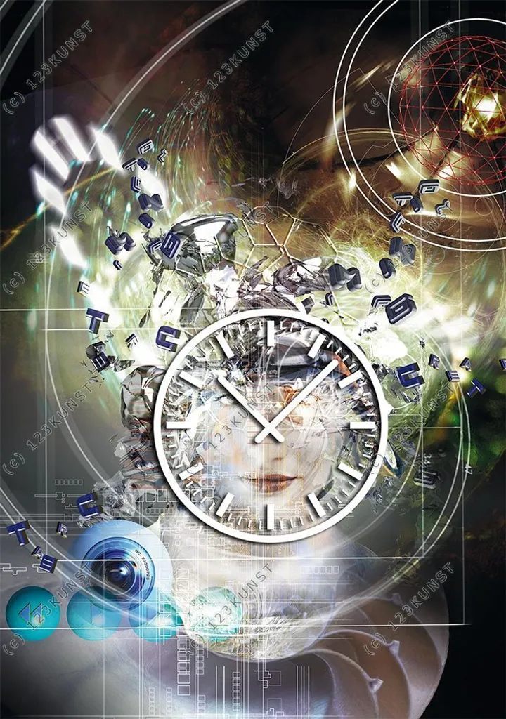 Dixtime 3890 Orologio da Parete Moderno 35x50 Alluminio Dibond