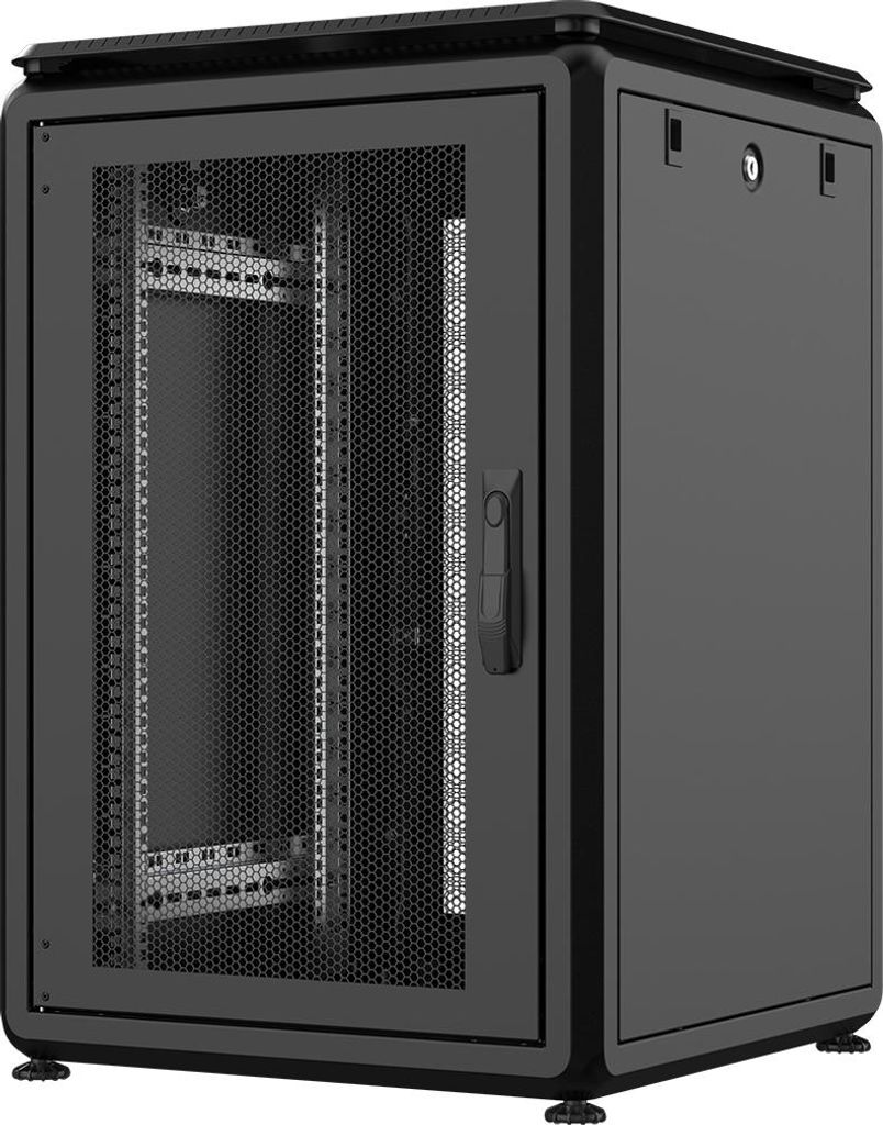 Rockstable16HE 19 Zoll 600x600x872mm (BxTxH) Serverschrank | Netzwerkschrank perforierte Tür - Premium Line