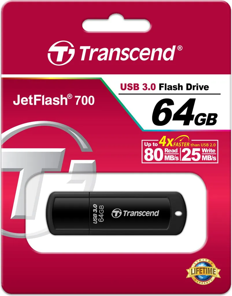 Clé USB 64 Go Transcend JetFlash 700 Flash Drive Haute Performance USB - 7