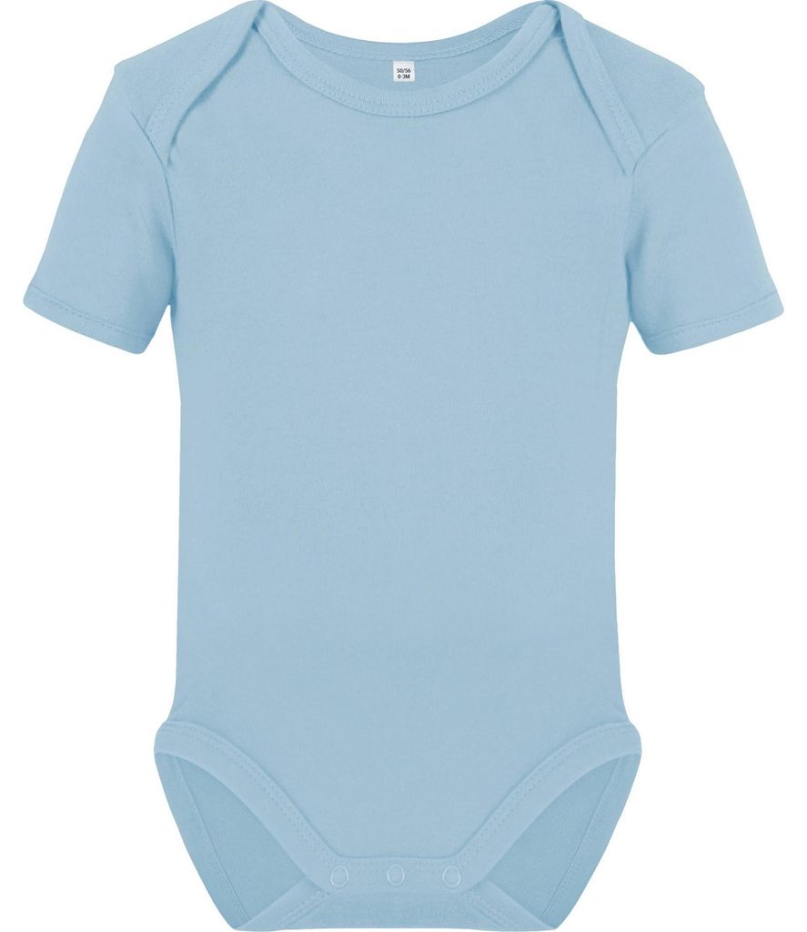 Link Kids Wear - "Rebel 01" Bodysuit für Baby, Baumwolle aus biologischem Anbau, kurzärmlig LT5020 (62) (Hellblau)
