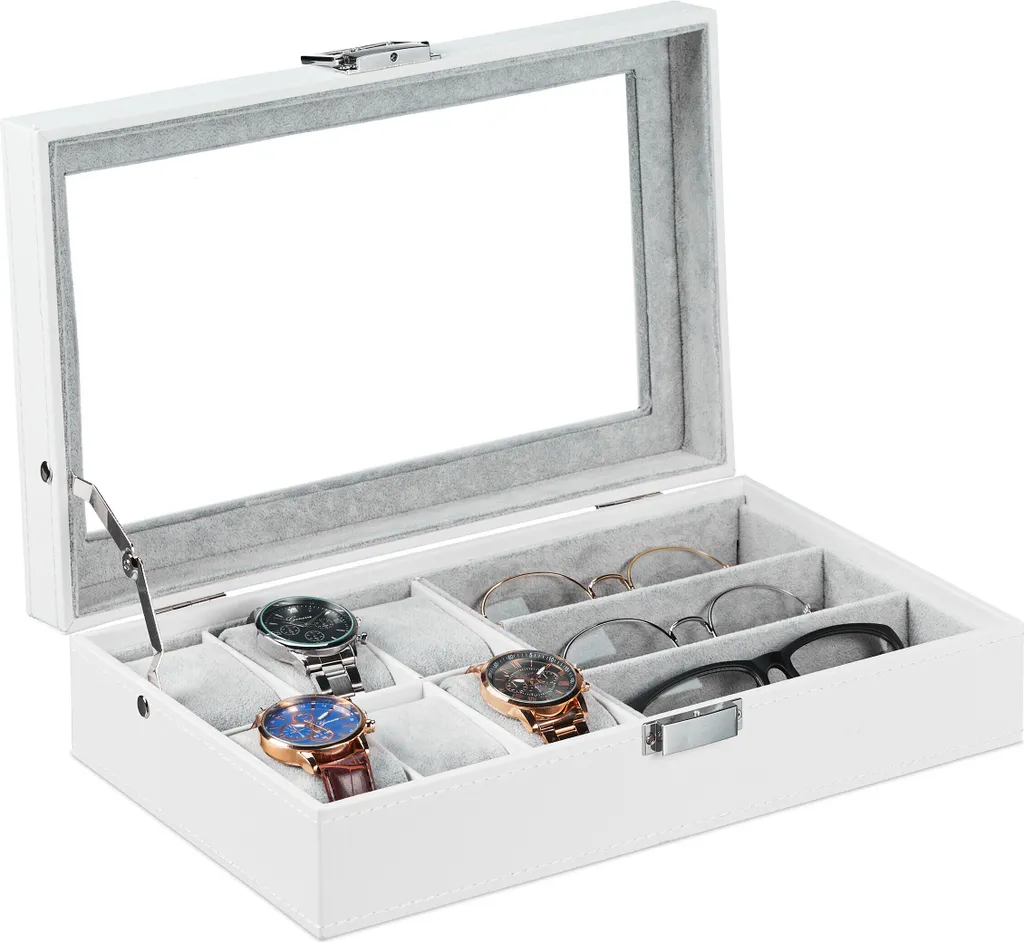 Rangement Bijoux de Voyage Relaxdays en Cuir - Petit Coffret Compact Rose