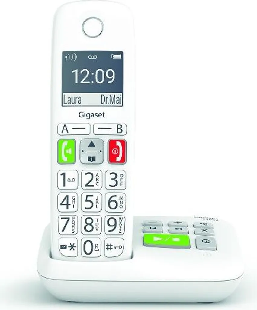 Téléphone sans fil touches géantes Gigaset E290A blanc contre démarchage