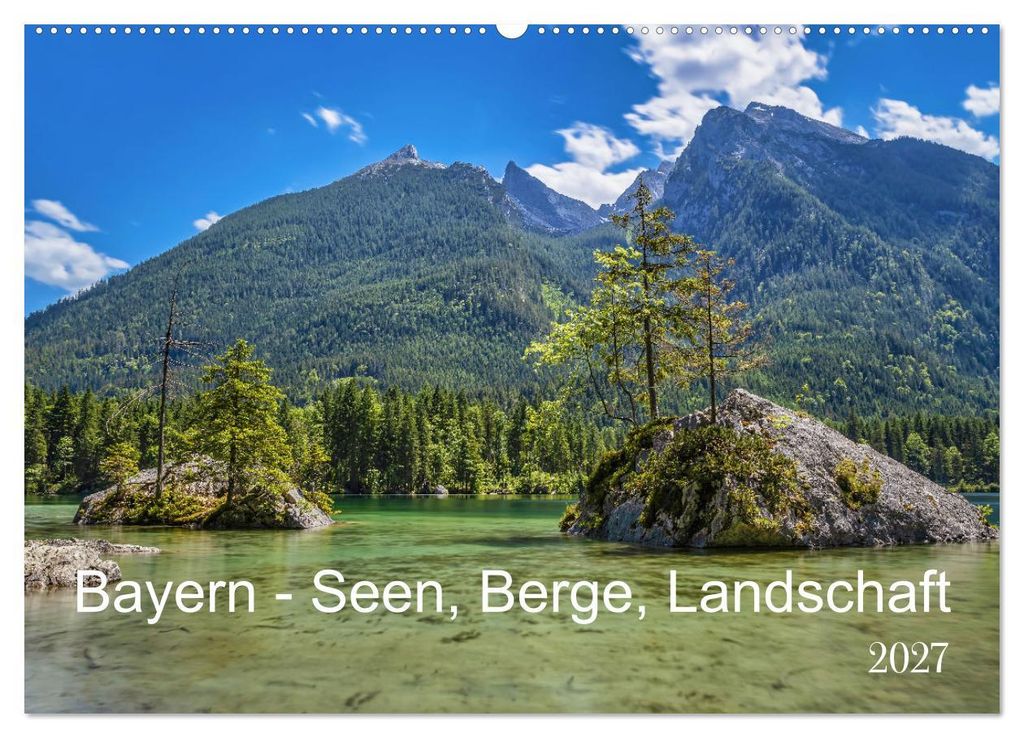 Bayern - Seen, Berge, Landschaft (Wandkalender 2027 DIN A2 quer), CALVENDO Monatskalender