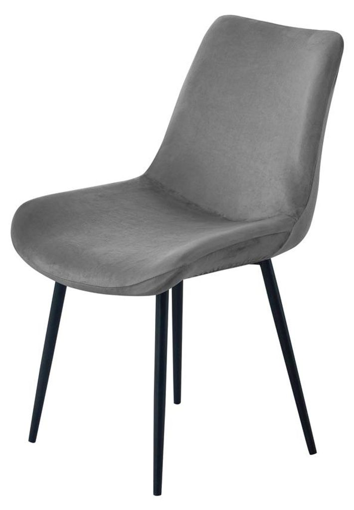 STUHLHUSSE für GROSSE SKANDINAVISCHE SCHALESTÜHLE VELOURS DUNKELGRAU