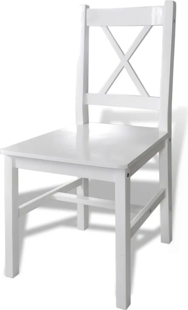Table de salle à manger avec 4 chaises blanches - Ensemble repas complet - 4