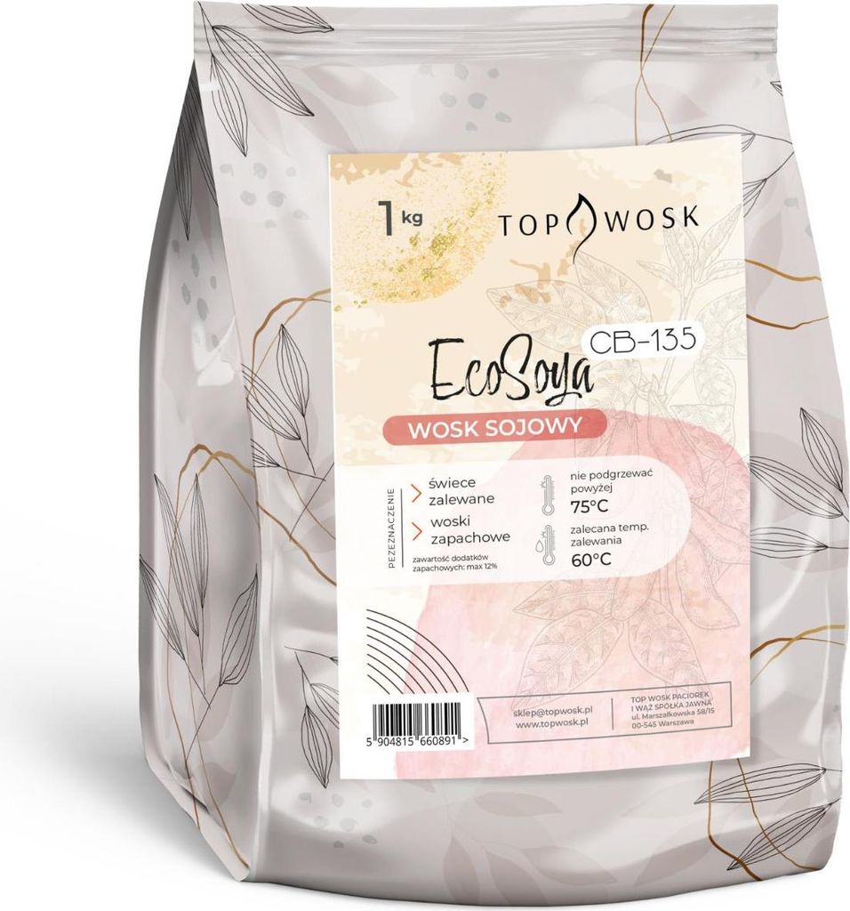 Sojawachs CB-135, 1 kg, 100% natürlich und rein pflanzlich, für Gießkerzen und Dufttarts