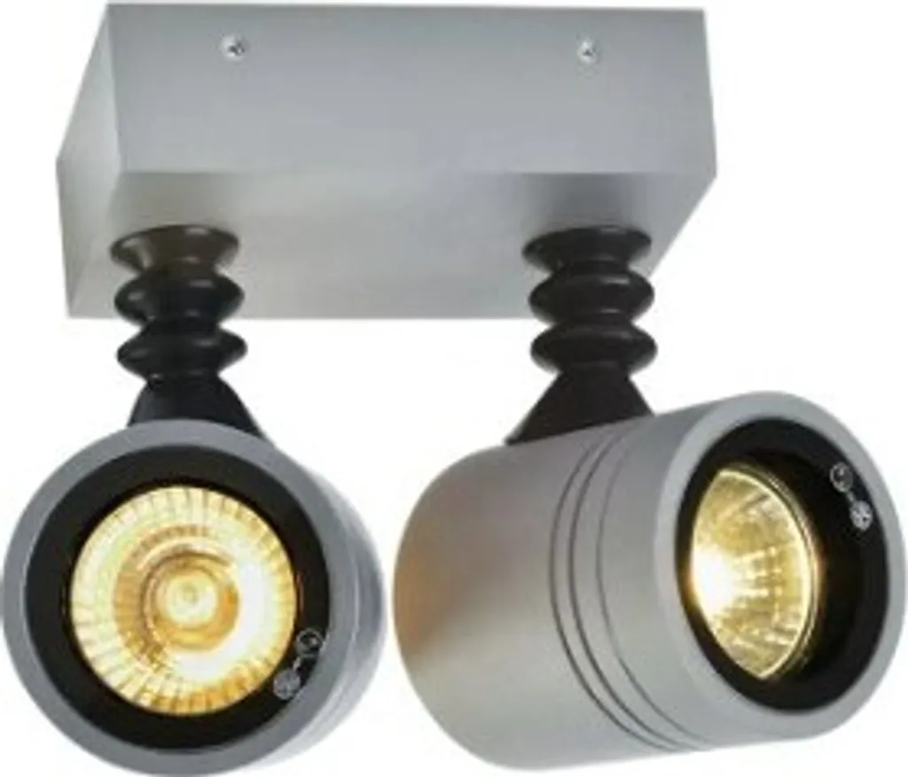 Éclairage de Façade et Terrasse Spot Double Myra Argenté Étanche IP55