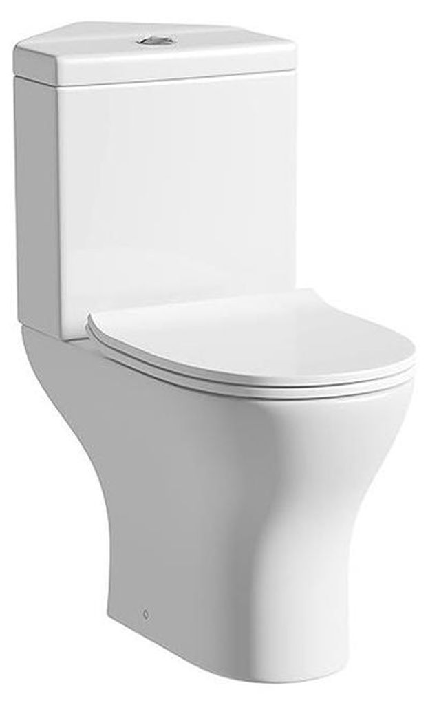 sanicomfort Stand-WC Set Paros Corner weiß, spülrandlose Produktbild 