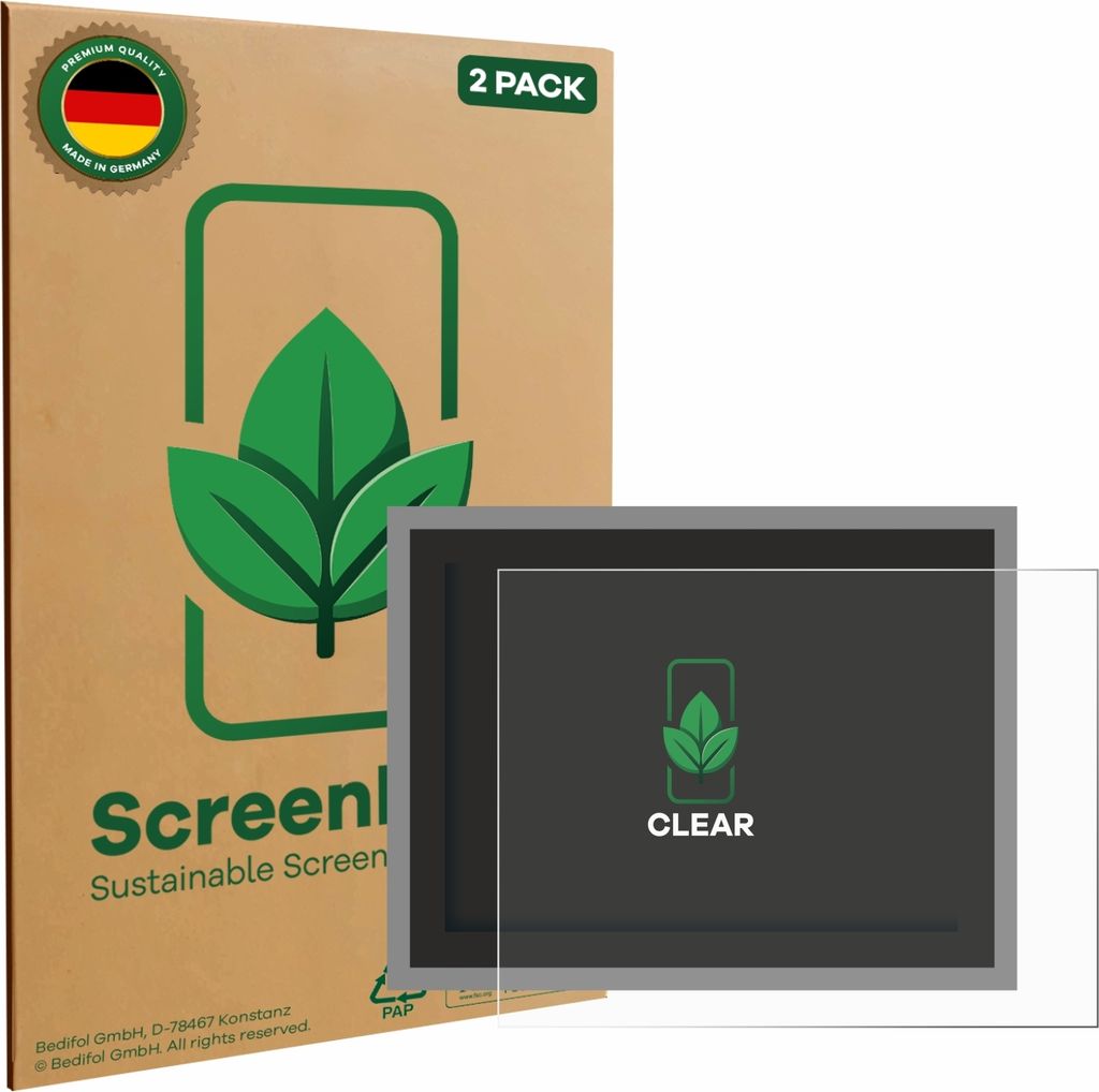 2x ScreenLeaf Schutzfolie für Megger MFT-X1 nachhaltiger Displayschutz Display Schutz Folie Klar Transparent