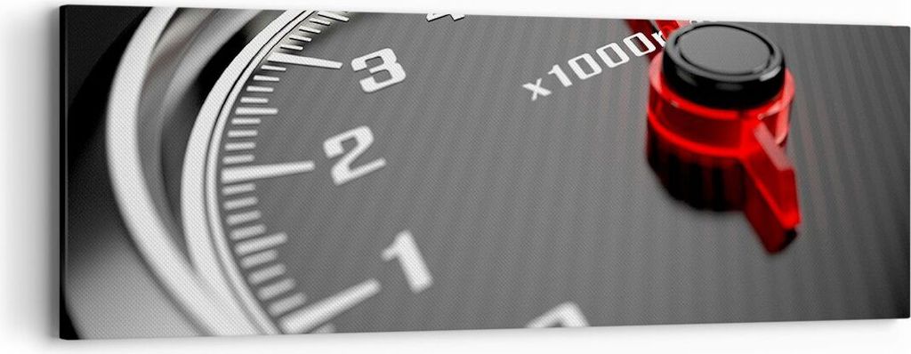 Bild auf Leinwand - Leinwandbild - Tachometer Auto Pfeil - 90x30cm - Wand Bild - Wanddeko - Leinwanddruck - Bilder - Kunstdruck - Wanddekoration - ...