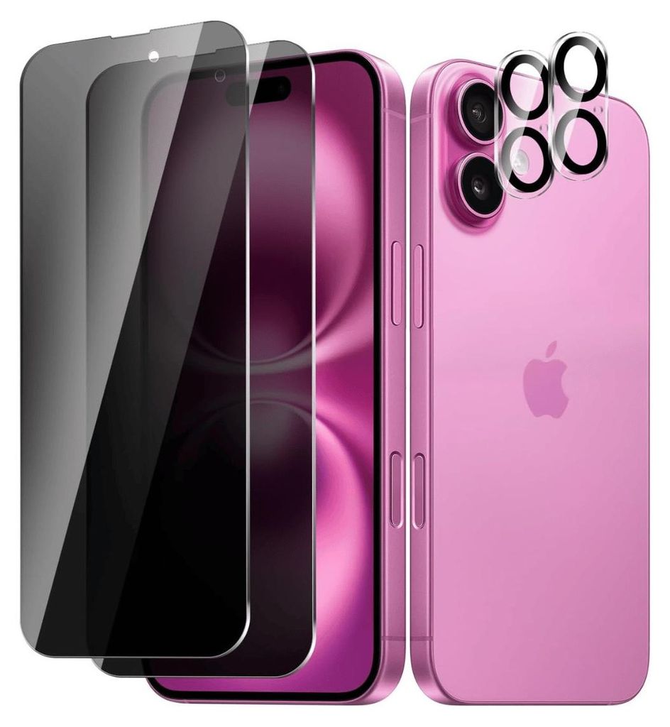2X Panzerglas für iPhone 16 Plus Blickschutz Sichtschutz Produktbild 