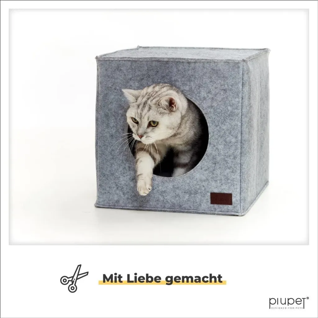 Lit pour chat IKEA Kallax Expedit - Maison grise avec coussin lavable