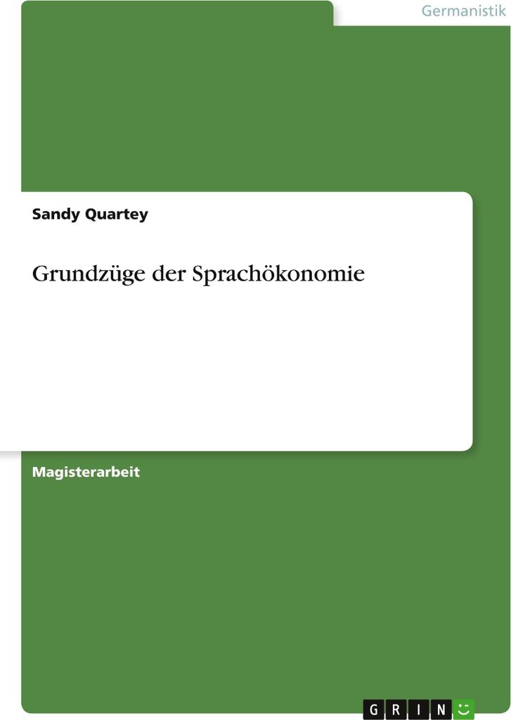 Grundzüge der Sprachökonomie