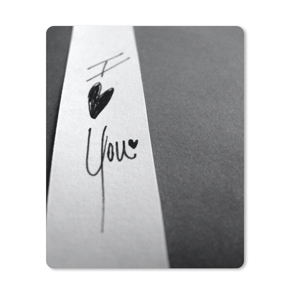 MuchoWow Mauspad Mousepad Ich liebe dich auf weißen Linien auf einer Autobahn 19x23 cm - Mousepads - Maus Mat - Pad - Mausunterlage - Mauspads -...