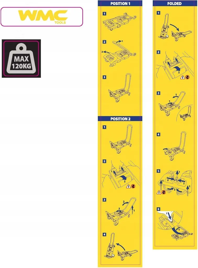 Chariot de transport mobile 120 kg 2 en 1 - Structure robuste en acier - 8