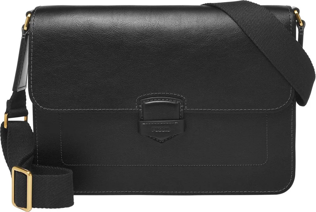 Protégez votre PC avec la Serviette Cuir Lennox Messenger Noir Fossil