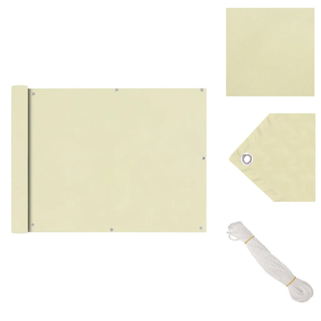 Telo Balcone vidaXL 90x400 cm Oxford Crema - Montaggio Facile e Duraturo