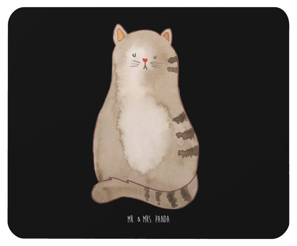 Mr. & Mrs. Panda Mouse Pad Katze Sitzen - Schwarz - Produktbild 