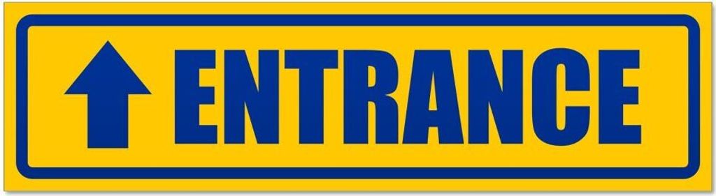 Kiwistar - Autoaufkleber - Blau - 30 x 8 cm - Entrance with Arrow invertiert - Hinweis Aufkleber Sticker für Auto, Kfz, Fahrrad, PKW, LKW