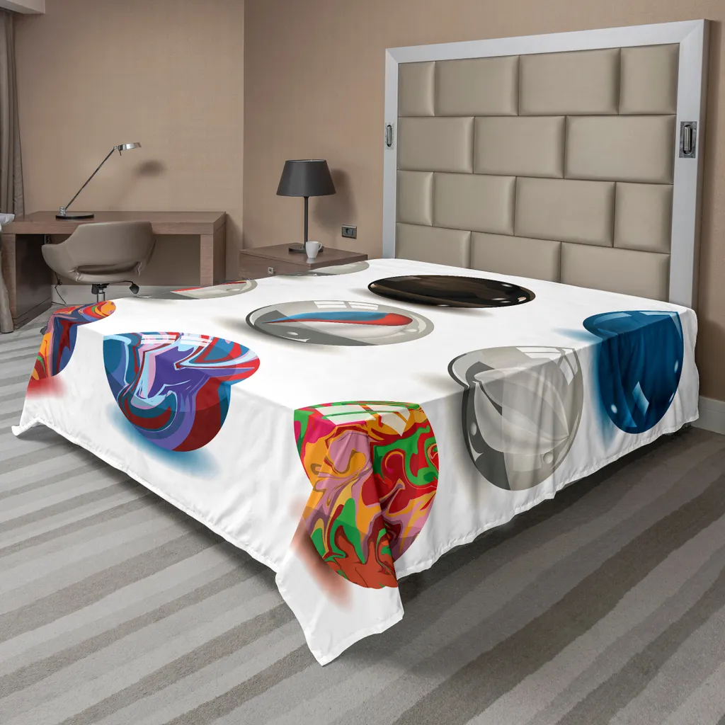 Drap de Lit Doux Motif Perles et Porcelaine 260 cm x 228 cm Multicolore