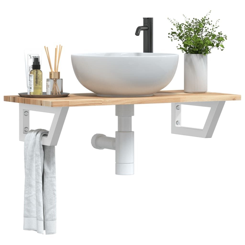Maison Exclusive - Waschbeckenregal Wandmontage Stahl und Akazienholz
