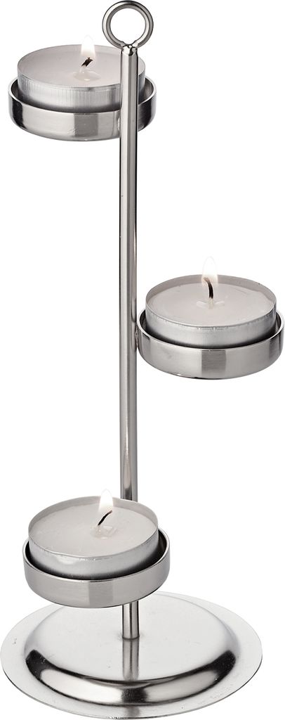 Teelichthalter Denver, Edelstahl glänzend vernickelt, H 21 cm, Einsatz für Laternen und Windlichter