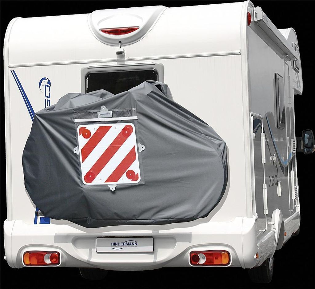 Hindermann Schutzhülle für Kastenwagen-Radträger City 2-3 Räder m. Warntafeltasche und Spanngummi, graphitgrau