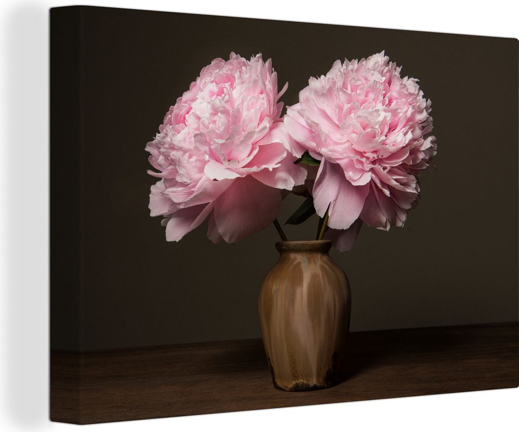 OneMillionCanvasses - Leinwandbilder - 150x100 cm, Vase - Blumen - Rosa, Wandbilder Kunstdruck Wanddekoration
