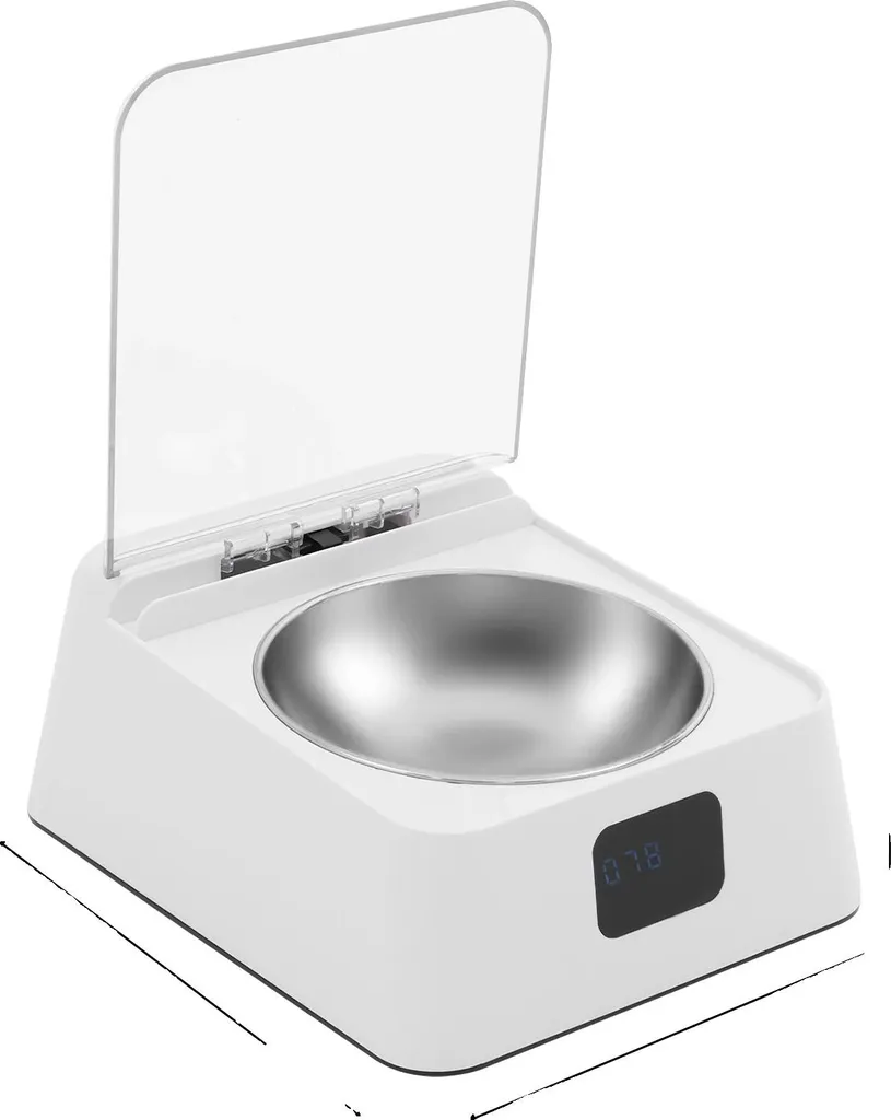 Distributore automatico di cibo per gatti, sensore a infrarossi, pratica soluzione per l'alimentazione, bianco