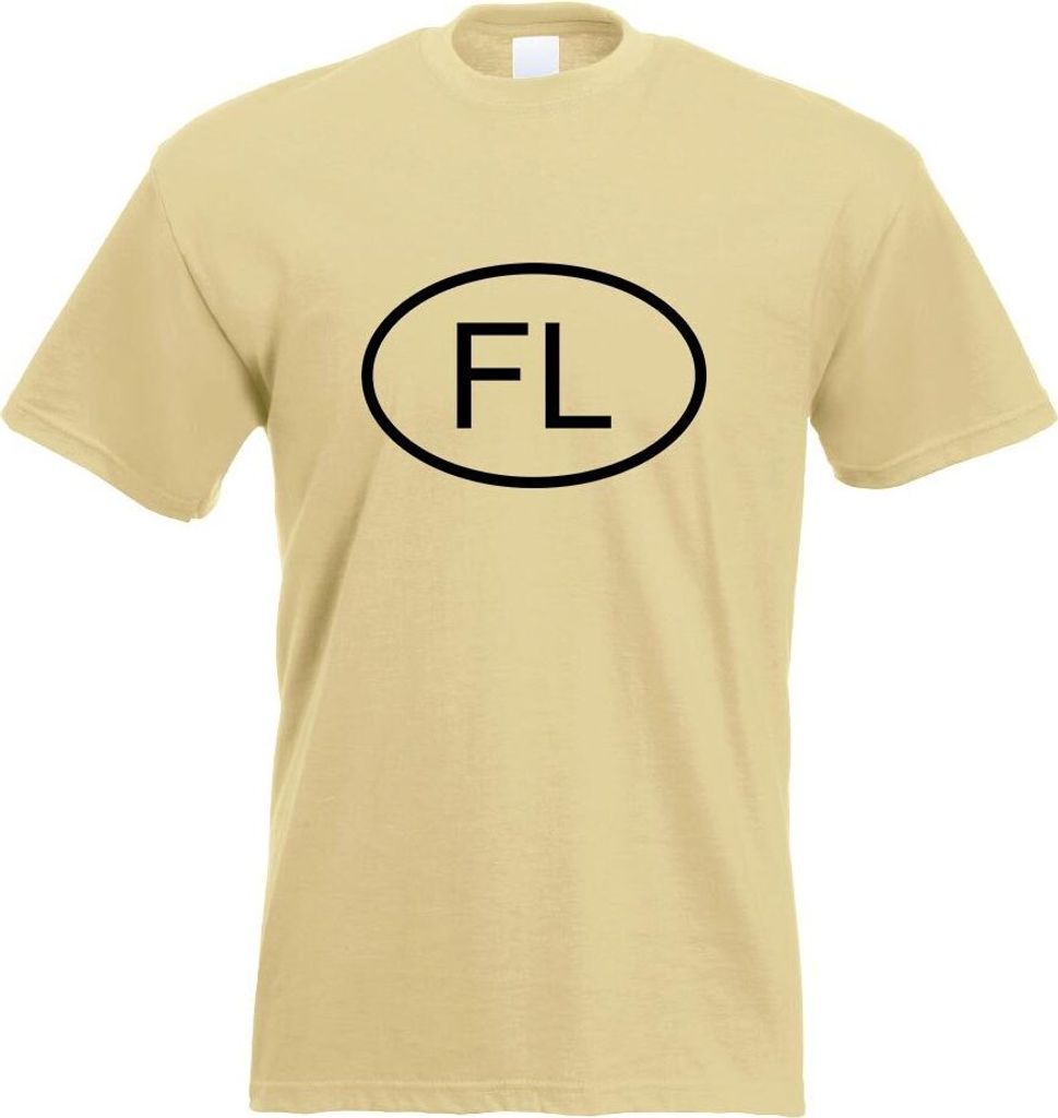 Kiwistar - T-Shirt - Khaki - Liechtenstein FL Motiv Bedruckt Funshirt Design Print - mit Motiv Bedruckt - Funshirt Design - Sport - Freizeit - Herr...