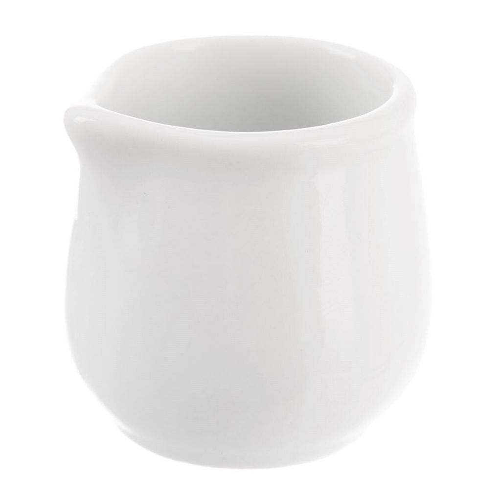 Witte melkkannetje van porselein, sausbeker, MONA, 40 ml, Productafbeelding 