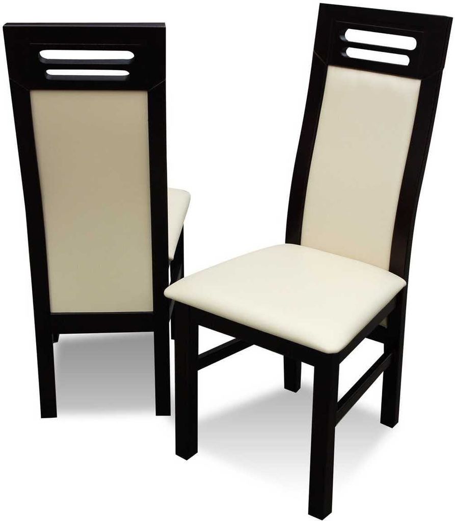 Stuhl ohne Armlehne Esszimmerstuhl Holz Esszimmer Schwarz Design Modern