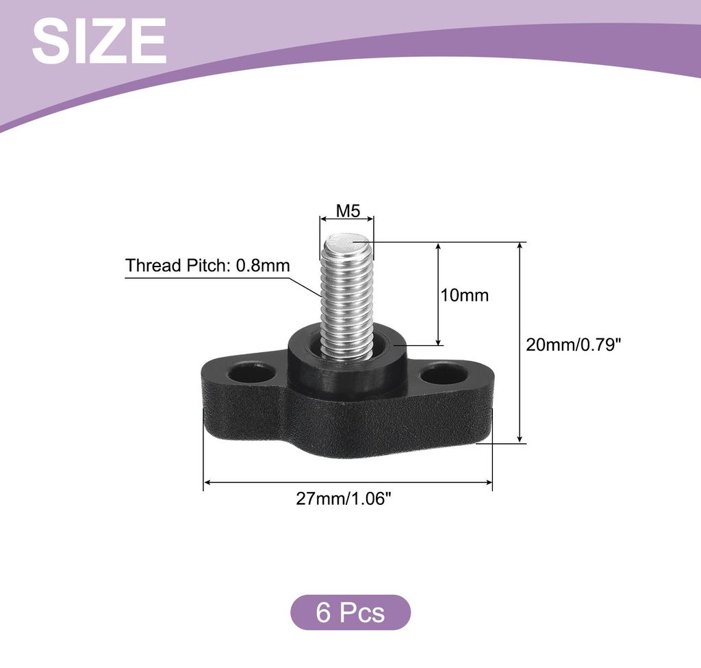 6 Stš¹ck T-Flš¹gelschraube mit Griffen R?ndelschrauben, M5 x 10mm M?nnliche Schraube Knopf 304 Edelstahl R?ndelschraube Daumenschrauben-Griff 2...