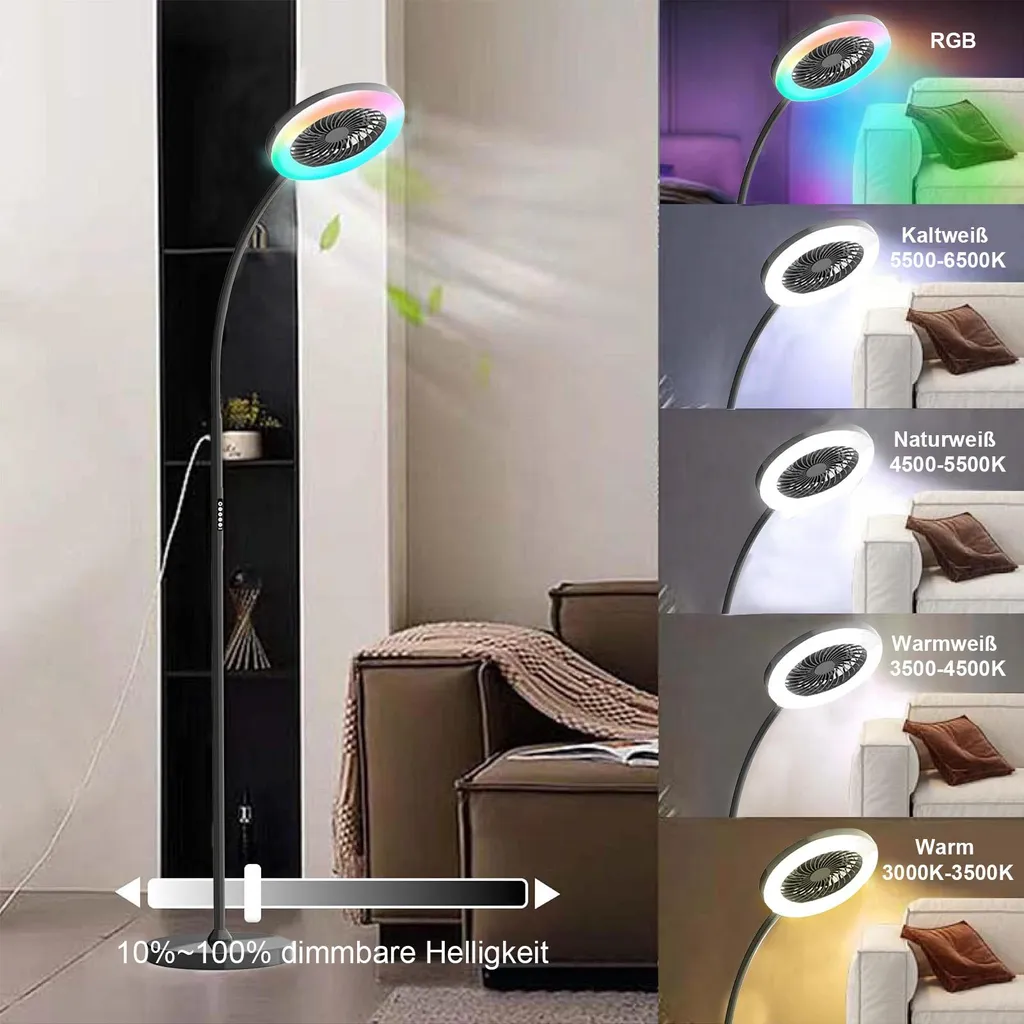 Ventilatore Smart con Illuminazione LED e Telecomando | Design Camera - 2