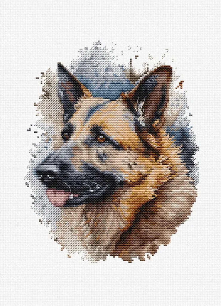 Kit Broderie Point de Croix Luca-S Berger Allemand avec Cadre 17x21cm