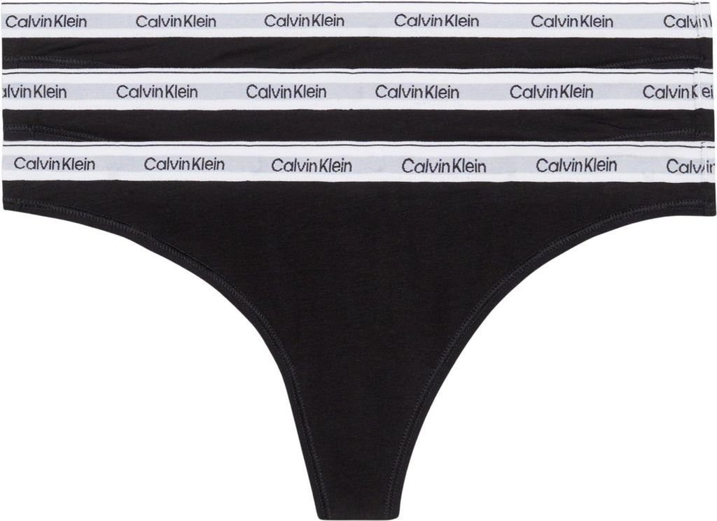 Calvin Klein Damen 3er Pack Strings Thong Unterwäsche, Produktbild 