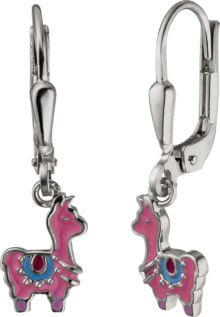 JOBO Kinder Ohrhänger Lama pink 925 Sterling Silber Produktbild 