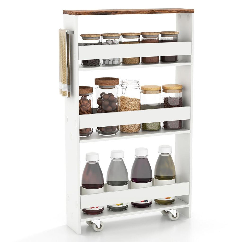Nischenwagen & Nischenregal 13cm extrem schmal, 4 Etagen Produktbild 