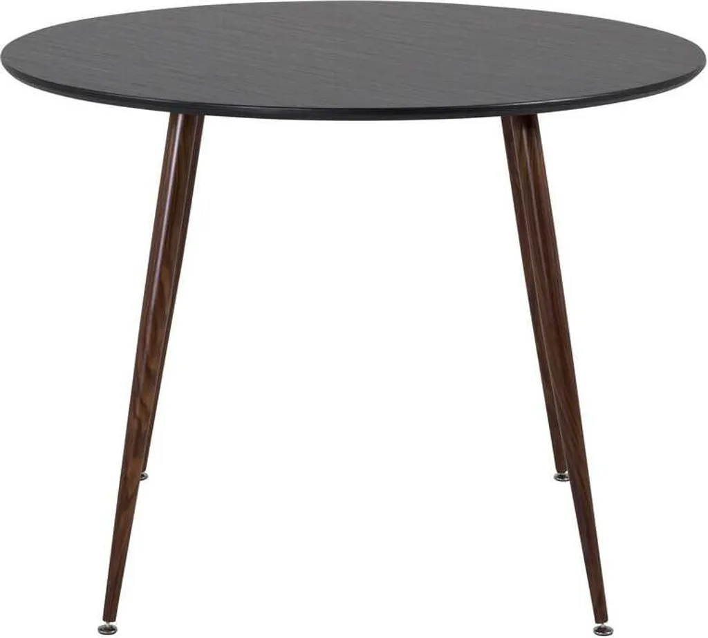 FURNLUX Table à manger Plaza Black et Walnut design bicolore 100cm
