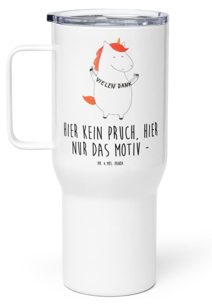 Mr. & Mrs. Panda thermosbecher Einhorn Dankeschön - Weiß - Geschenk, Danksagung, Thermobecher, Trinkgefäß, Edelstahlbecher, Vielen Dank, Teetas...