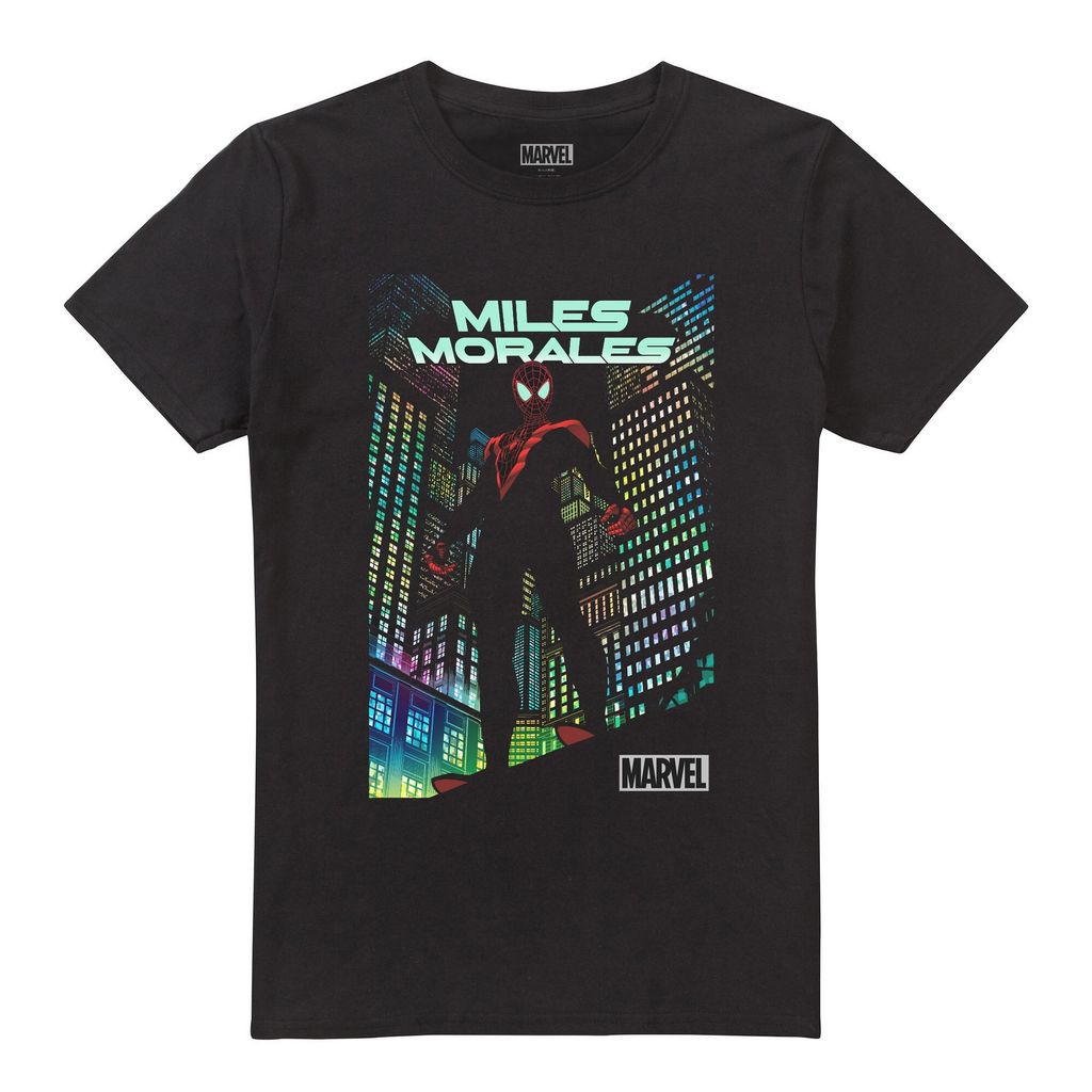 Spider-Man - "Neon City" T-Shirt für Herren TV2603 (S) (Schwarz)