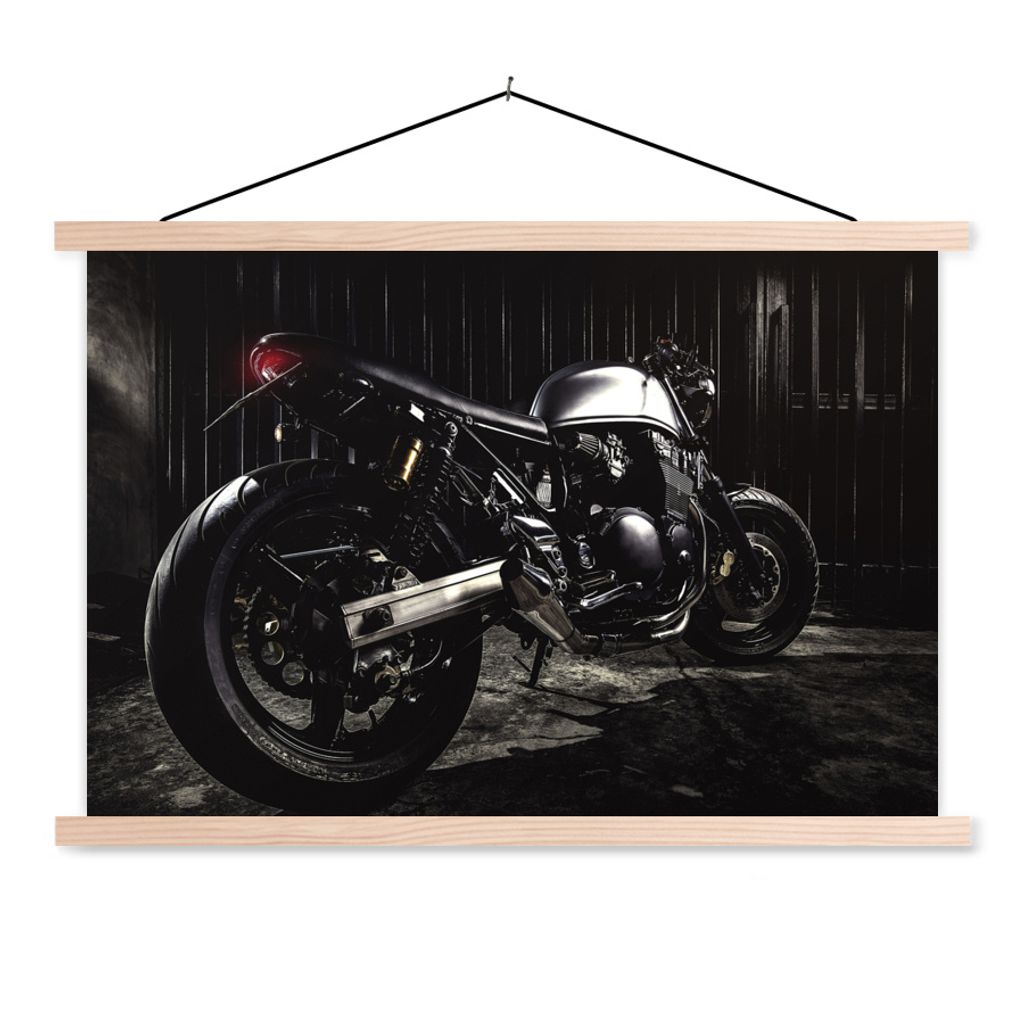 MuchoWow Textilposter Schönes Bild eines schönen Motorrads 60x40 cm mit holzfarbenen Rahmen - Bilder
