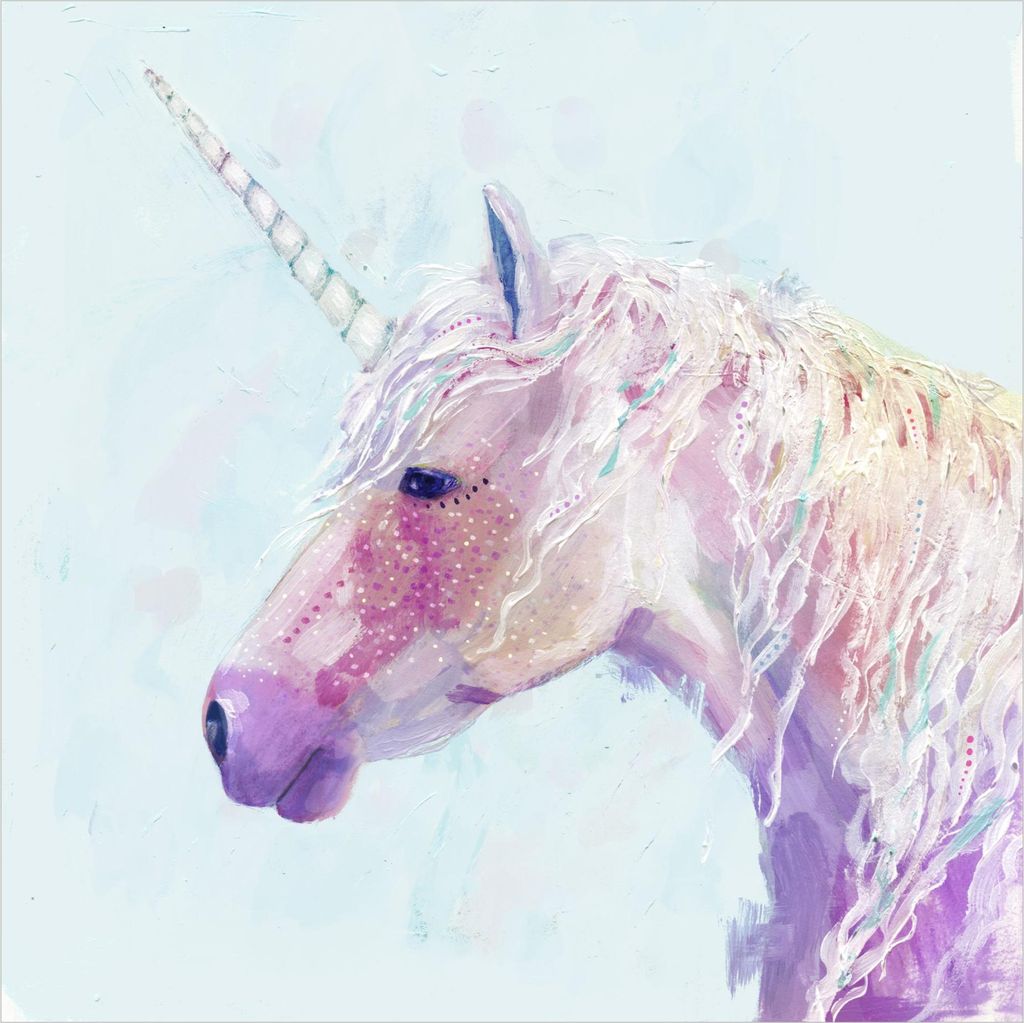 Fototapete Tiere - Vliestapete - Bildtapete UV-beständig Einhorn rosa Aquarell Illustration Wandtapete geruchsfrei