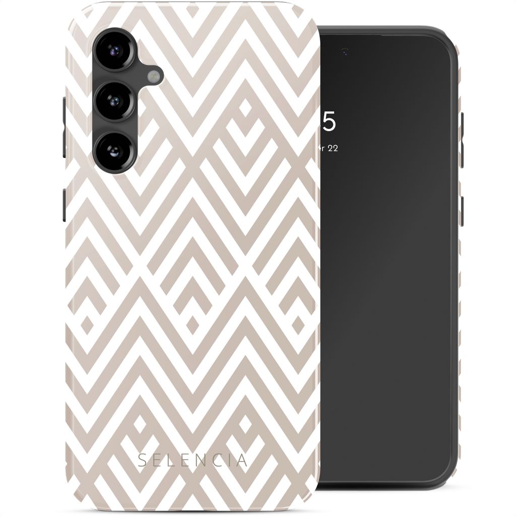 Selencia Vivid Back Cover Samsung Galaxy S23 FE - Beige Zigzag