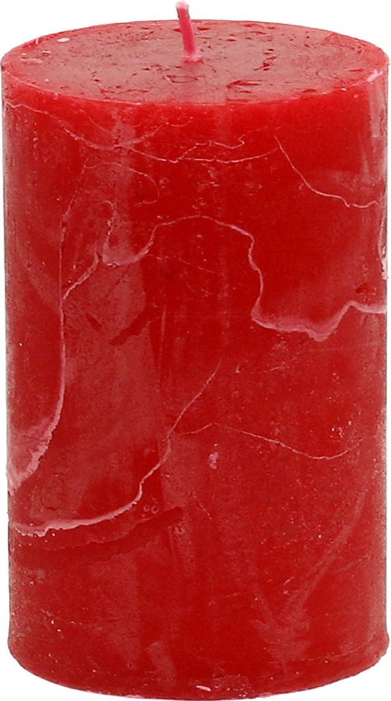 Durchgefärbte Stumpenkerzen Rot 60x100mm 4er Set - für festliche Anlässe, 4 Stück