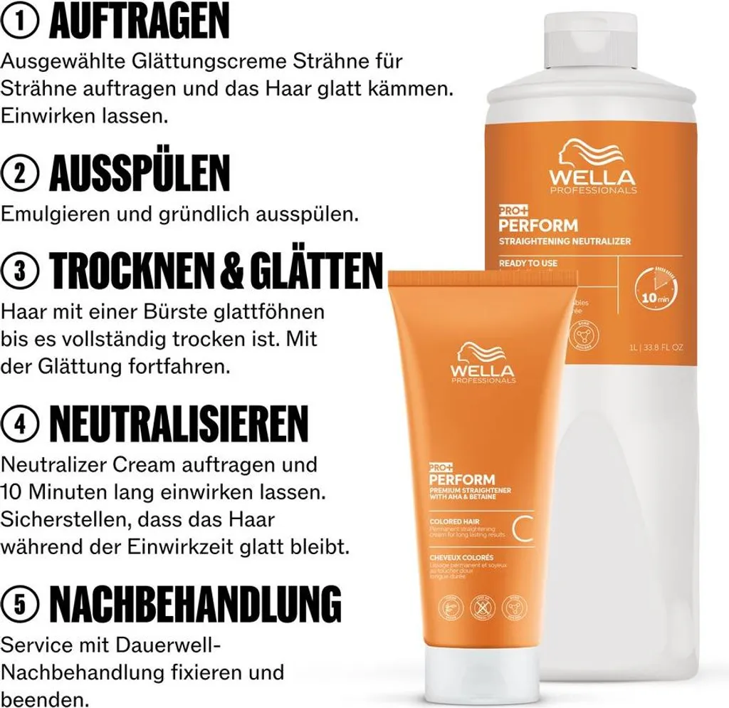 Lissage cheveux colorés Wella Pro+ Perform C crème de 200 ml - 5