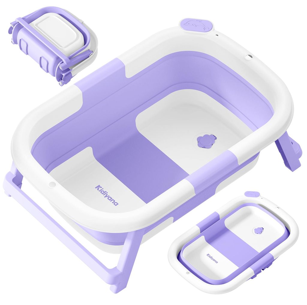 Faltbare Babybadewanne mit Temperaturanzeige & rutschfestem Produktbild 