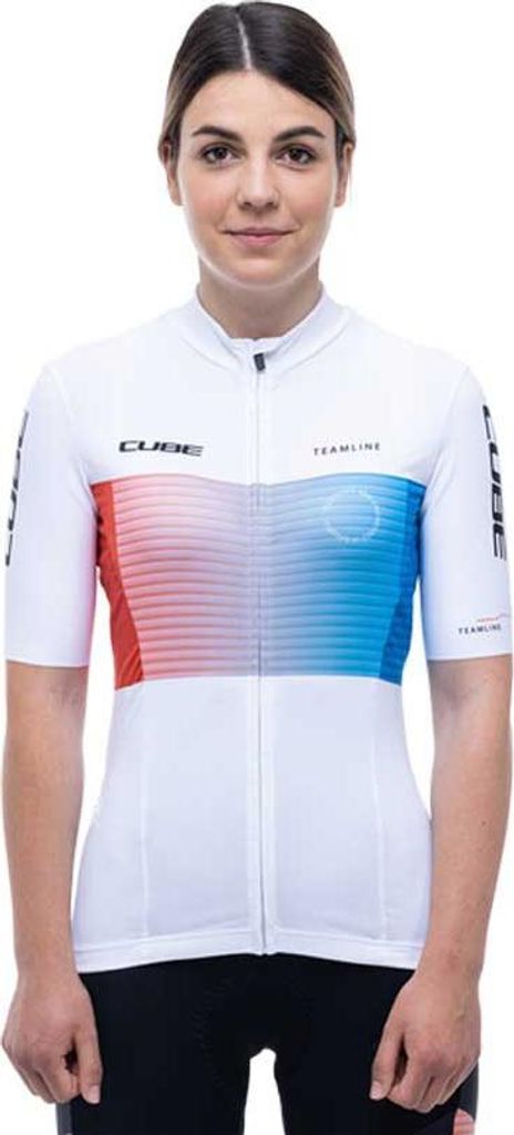 Cube Teamline Kurzarm-radtrikot Weiß M Frau Weiß M